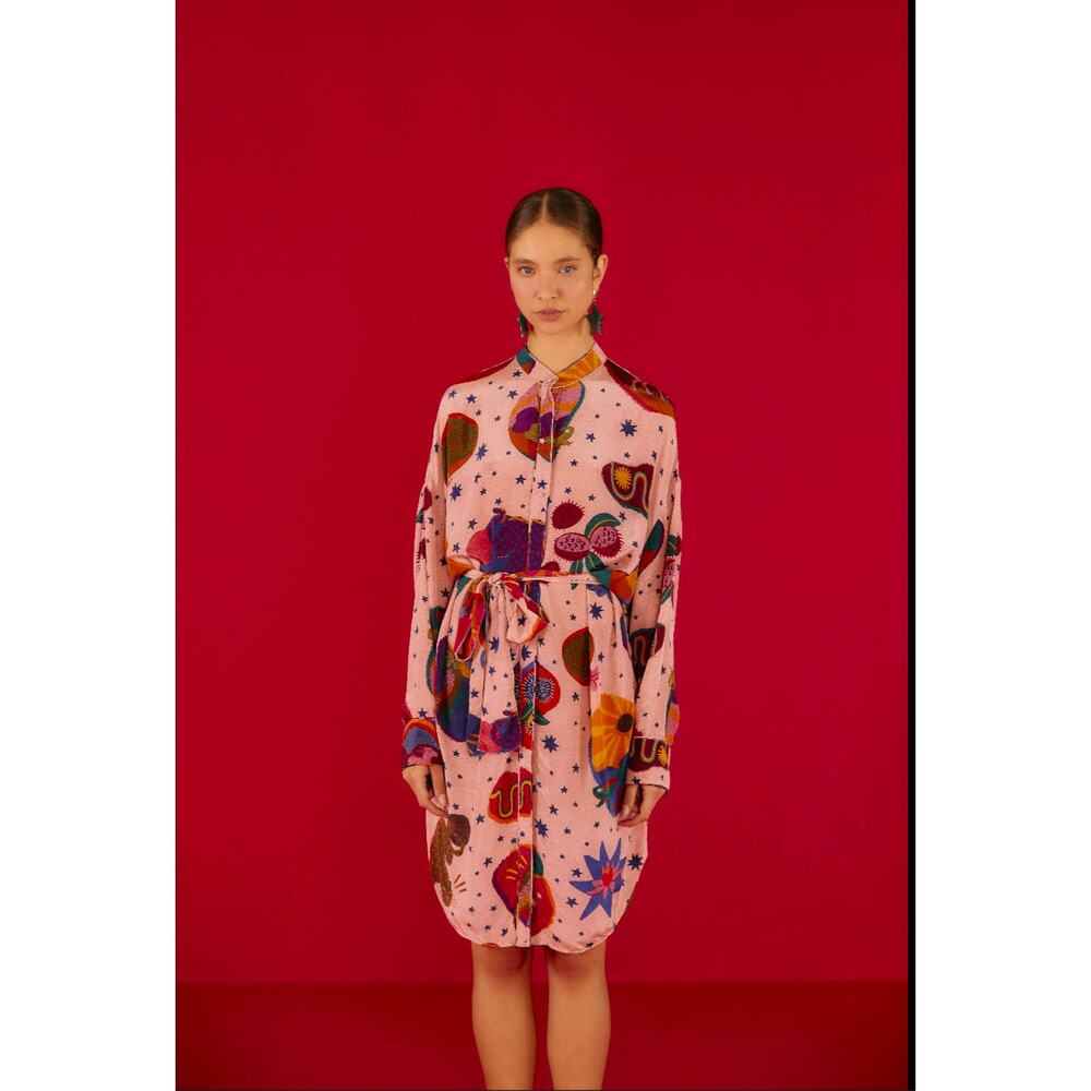 Farm Rio Dream Collage Shirt Dress